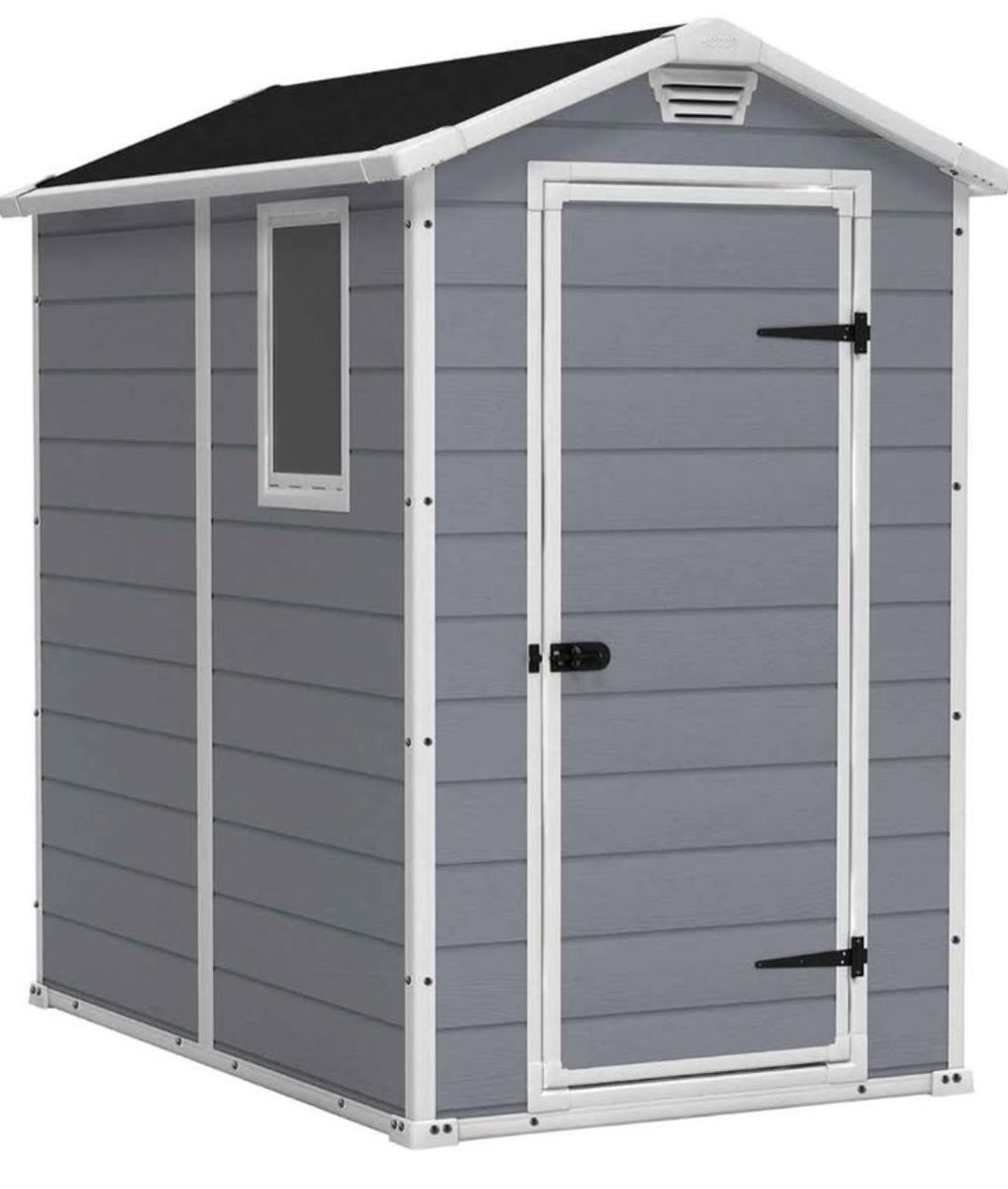 Keter Manor 4x6 Outdoor Resin Storage Shed - Weather Resistant Plastic Shed