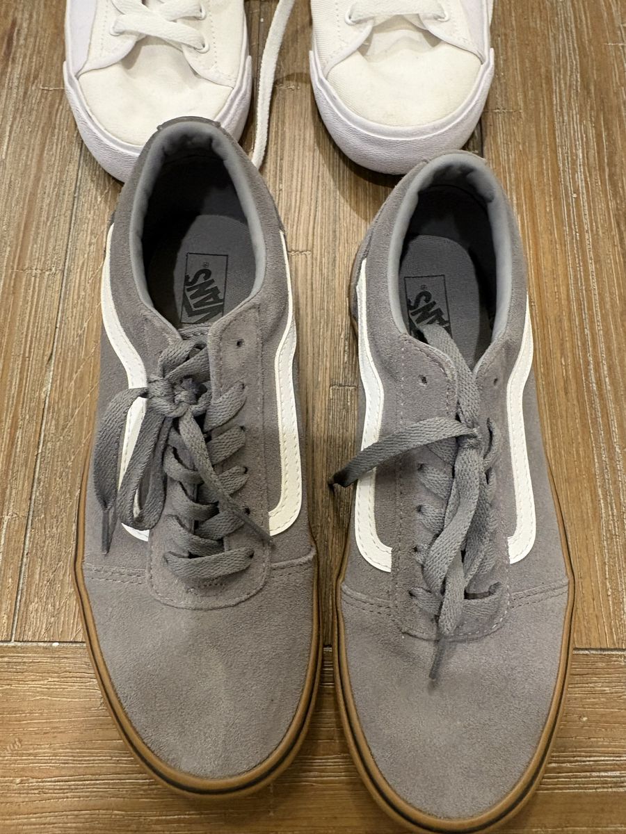 Vans Grey Suede Low Top Sneakers US Youth 6.5 boys or girls