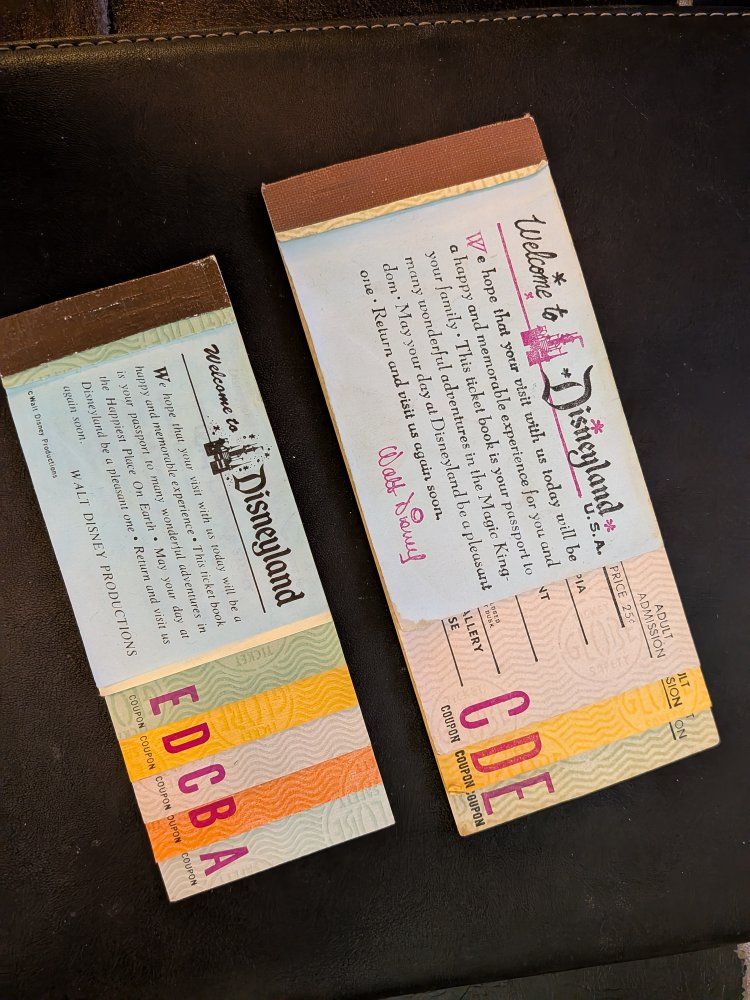 vintage Disneyland ticket books