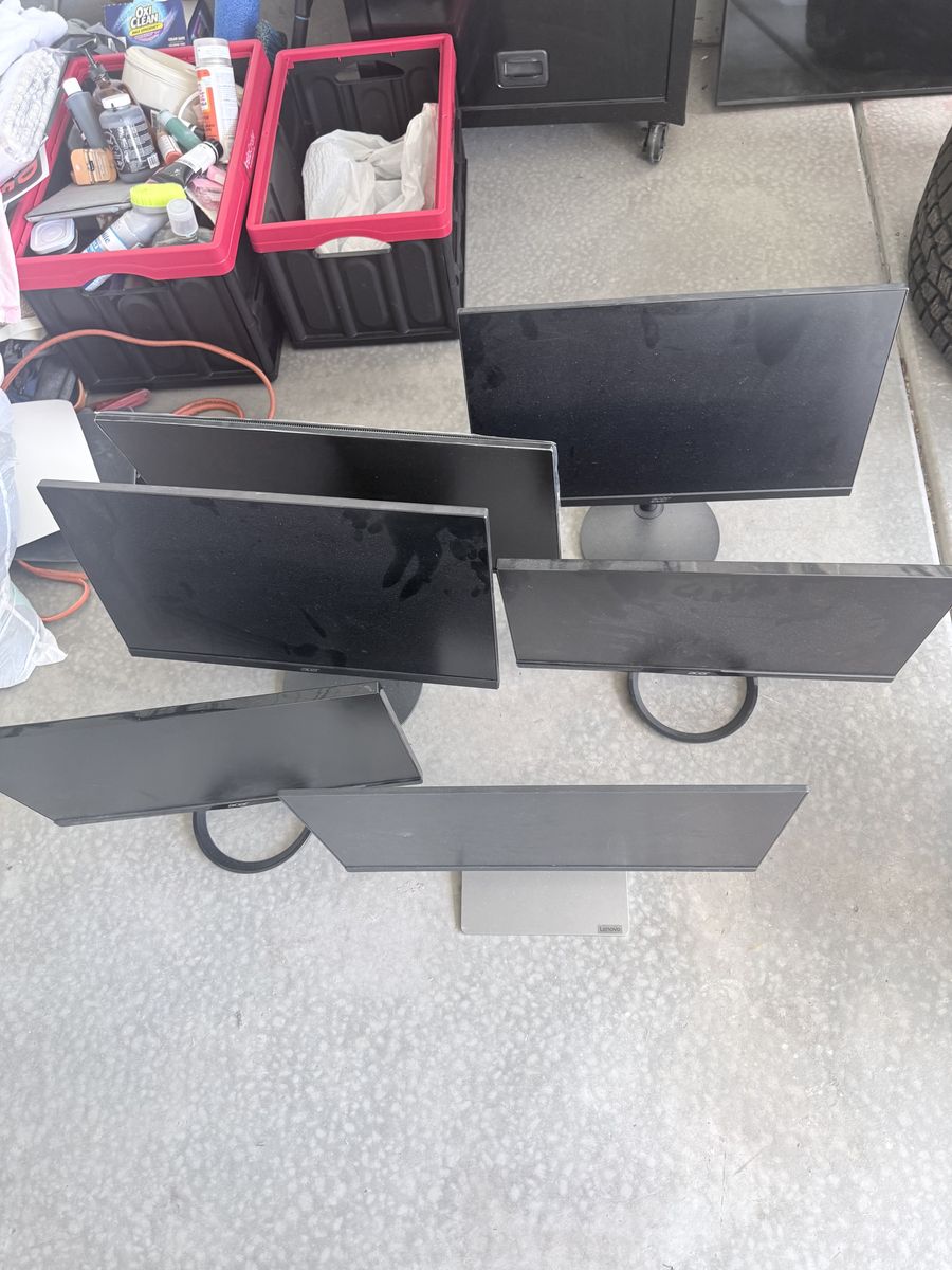 6 Computer Monitors | Dell, Lenovo & Acer | All Tested & Working