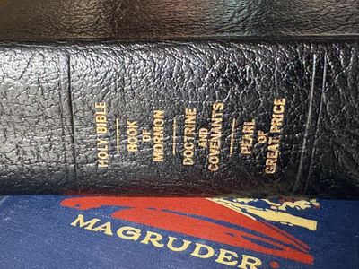 Leather bound Book of Mormon + Holy Bible + Doctrine of Covenants- Pearl of Great Price