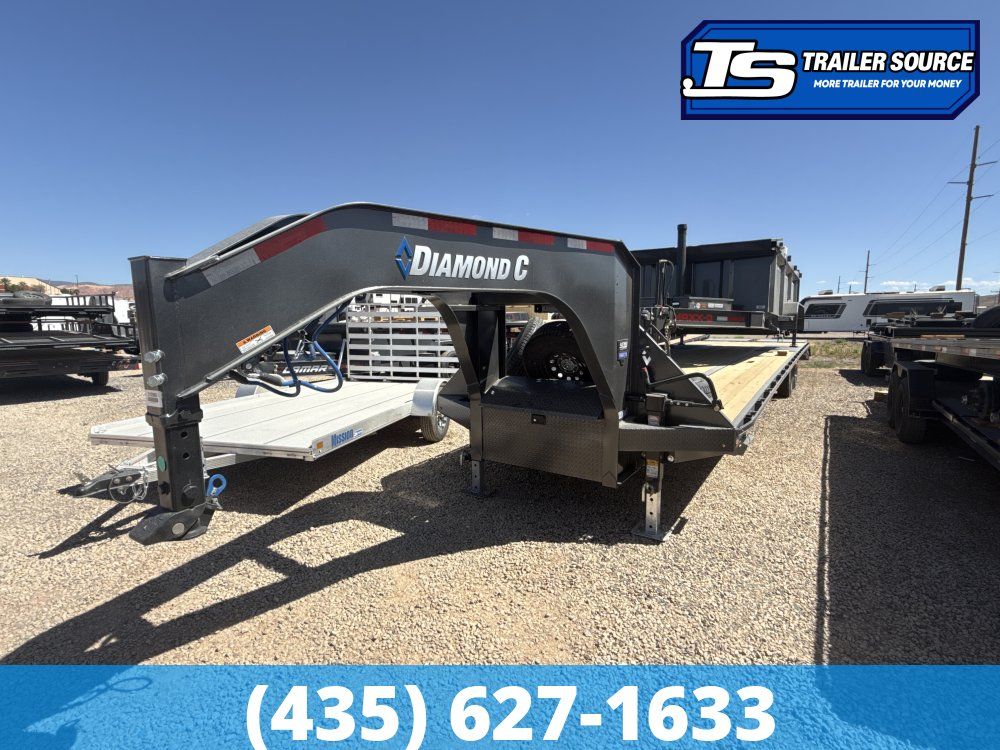8.5x40 Diamond C FMAX 210 Gooseneck Equipment Trailer - 25K GVWR - Max Ramps
