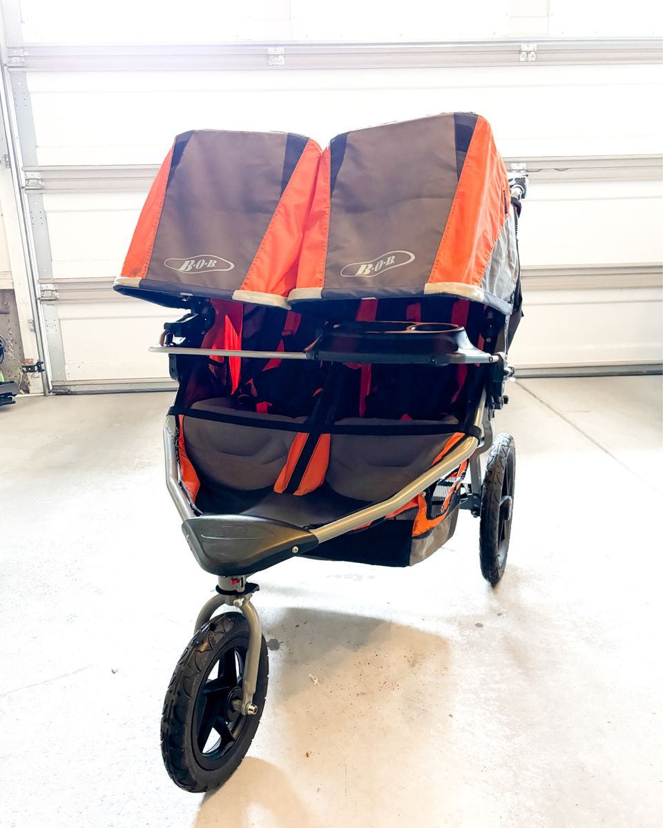 CLEAN Bob Duallie Flex Double Jogging Stroller With Extra Accessories