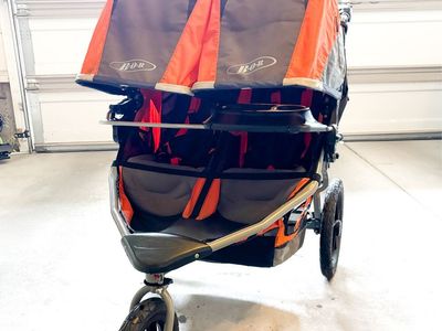 CLEAN Bob Duallie Flex Double Jogging Stroller With Extra Accessories