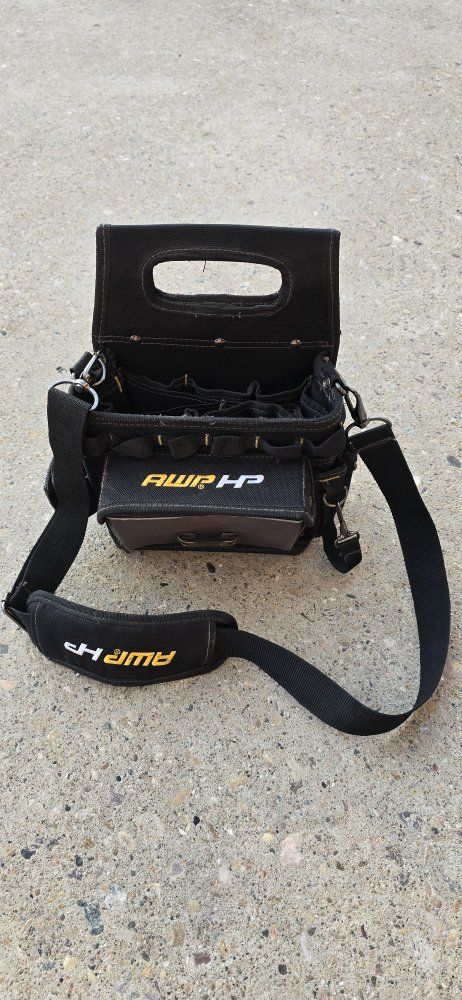 AWP HP Electricians Open Top Tool Bag Organizer with Padded Shoulder Strap