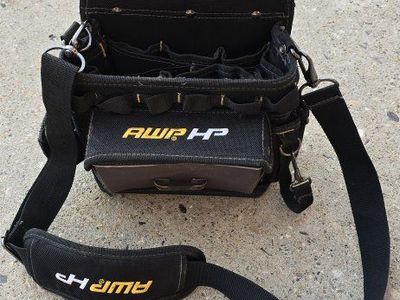 AWP HP Electricians Open Top Tool Bag Organizer with Padded Shoulder Strap