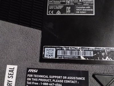 MSI GS63 Stealth 8RE Gaming Laptop - i7-8750H, GTX 1060 6GB, 16GB RAM, 1.14TB hdd+256ssd Storage