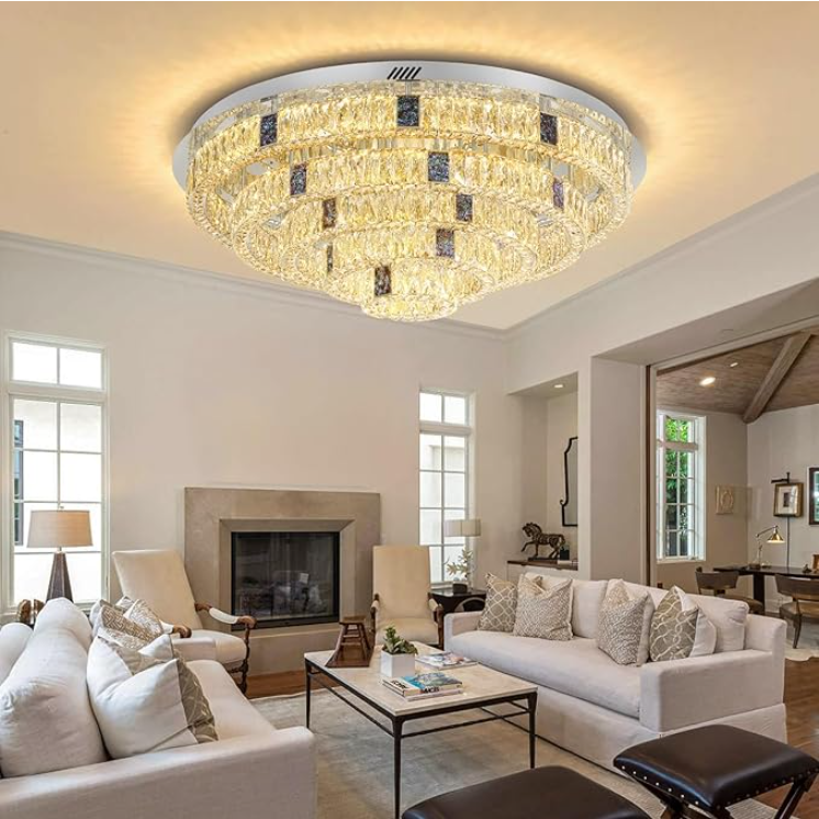 Crystal Flush Mount Chandelier 5-Tier