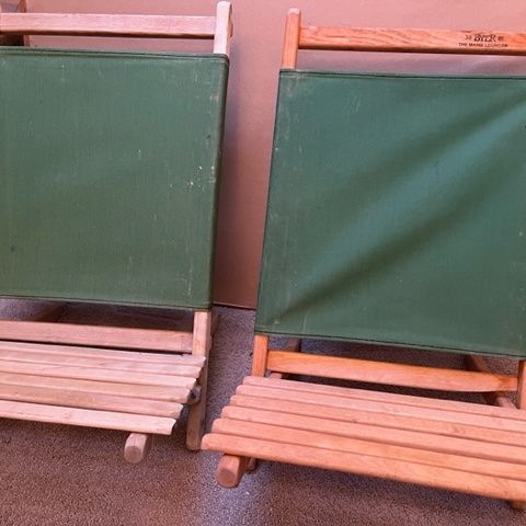 Byer of Maine Wooden Folding Camp Chairs (Set of 2) – Canvas Sling – Cabin/Lake Style