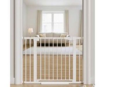 Baby Gate for Stairs and Doorways - White