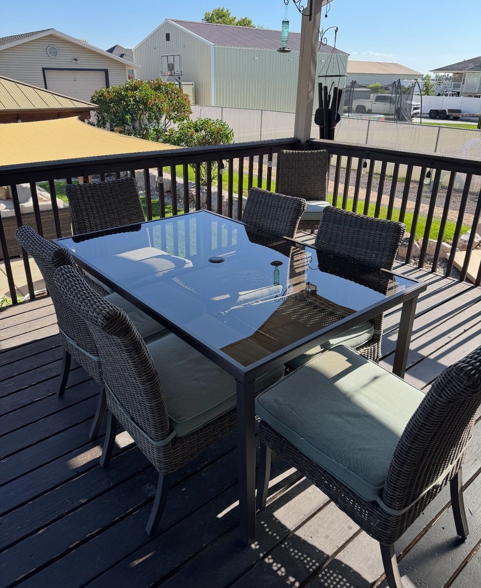 Allen & Roth Nine Piece Outdoor Dining Set