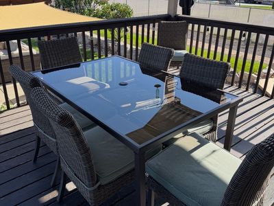Allen & Roth Nine Piece Outdoor Dining Set