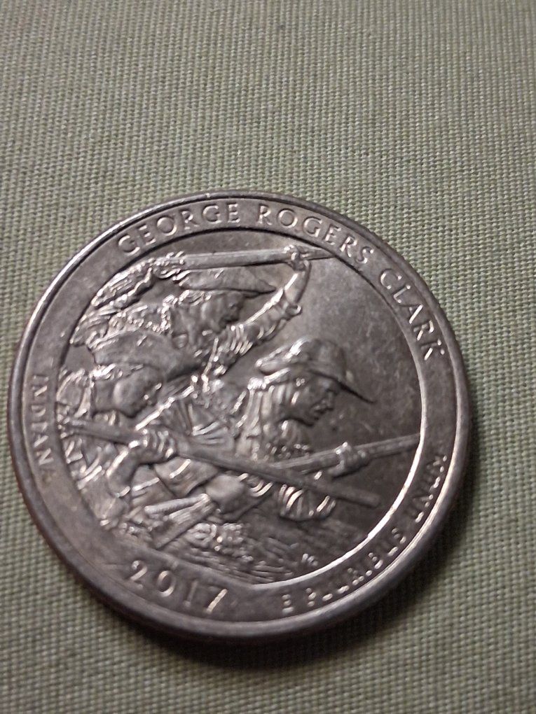 2017 George Rogers Clark Indiana Quarter, US State Park Coin