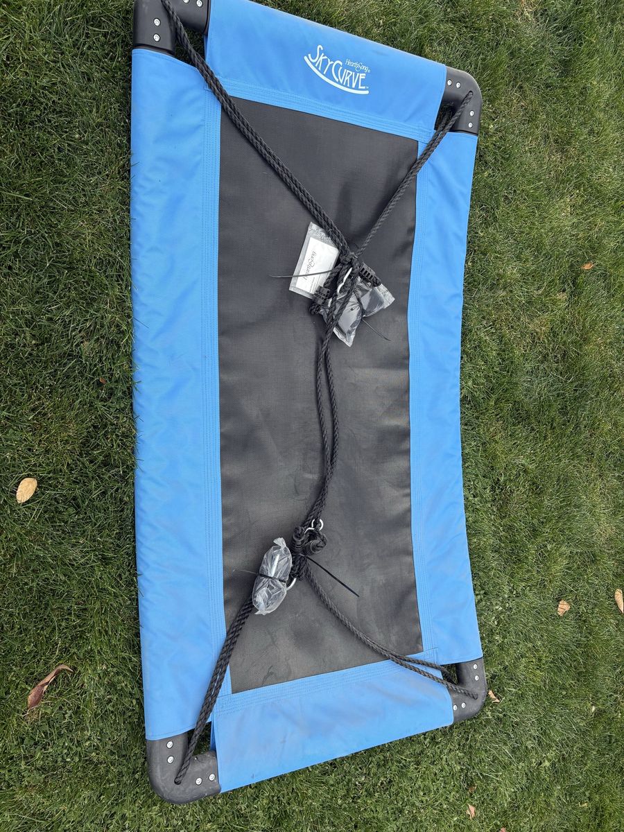 HearthSong SkyCurve Rectangular Platform Swing - Blue & Black Outdoor Fun