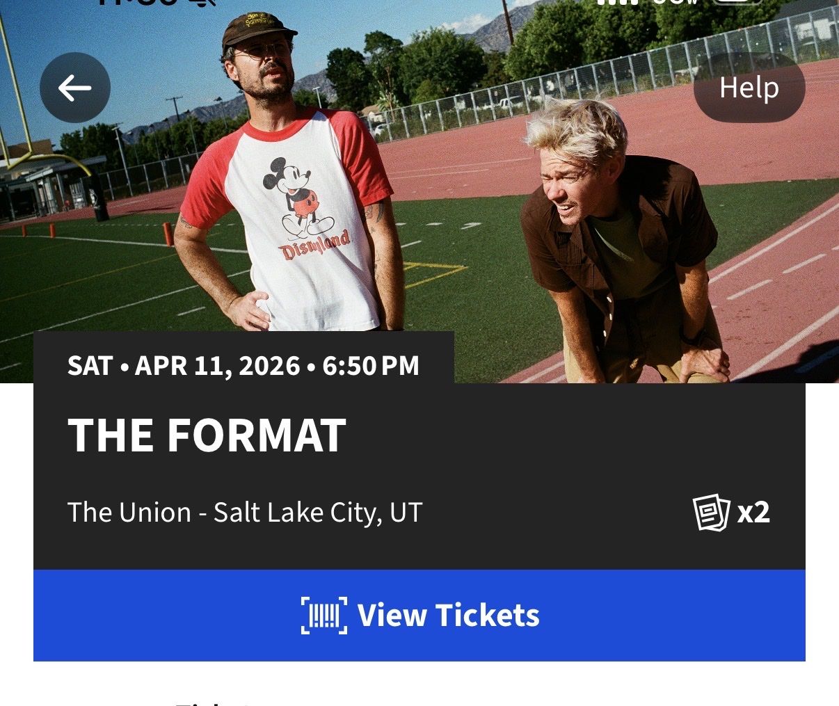 Two GA Tickets TONIGHT The Format