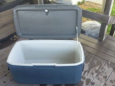 Coleman Blue Hard-Sided Ice Chest Cooler with Side Handles & Drain Plug