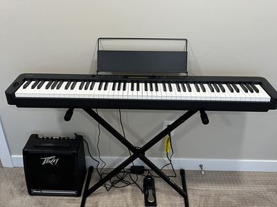 Casio CDP-S110 88-Key Digital Piano with Stand, Sustain Pedal, & Peavey KB1 Amplifier