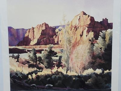 Watercolor Landscape "Entrada" St. George, Utah by Utah artist Wallace Lee (1933-2005).