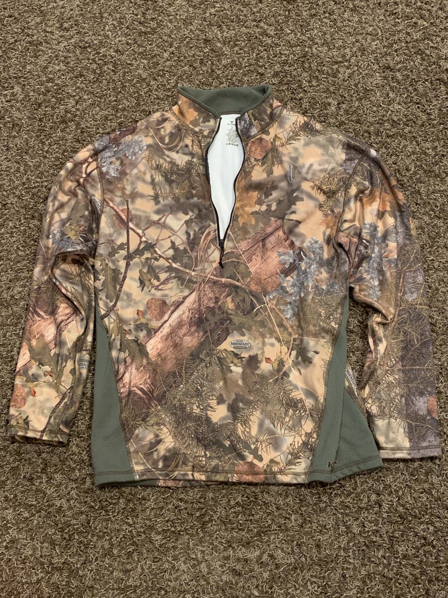 Kings Mountain Shadow Camouflage Long Sleeve Quarter Zip Pullover Shirt XL