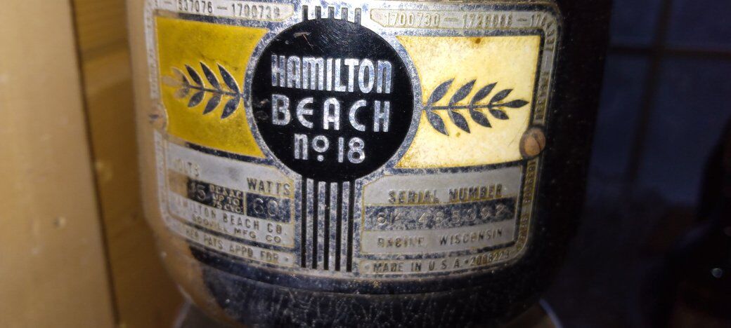 no 18 Hamilton Beach mixer