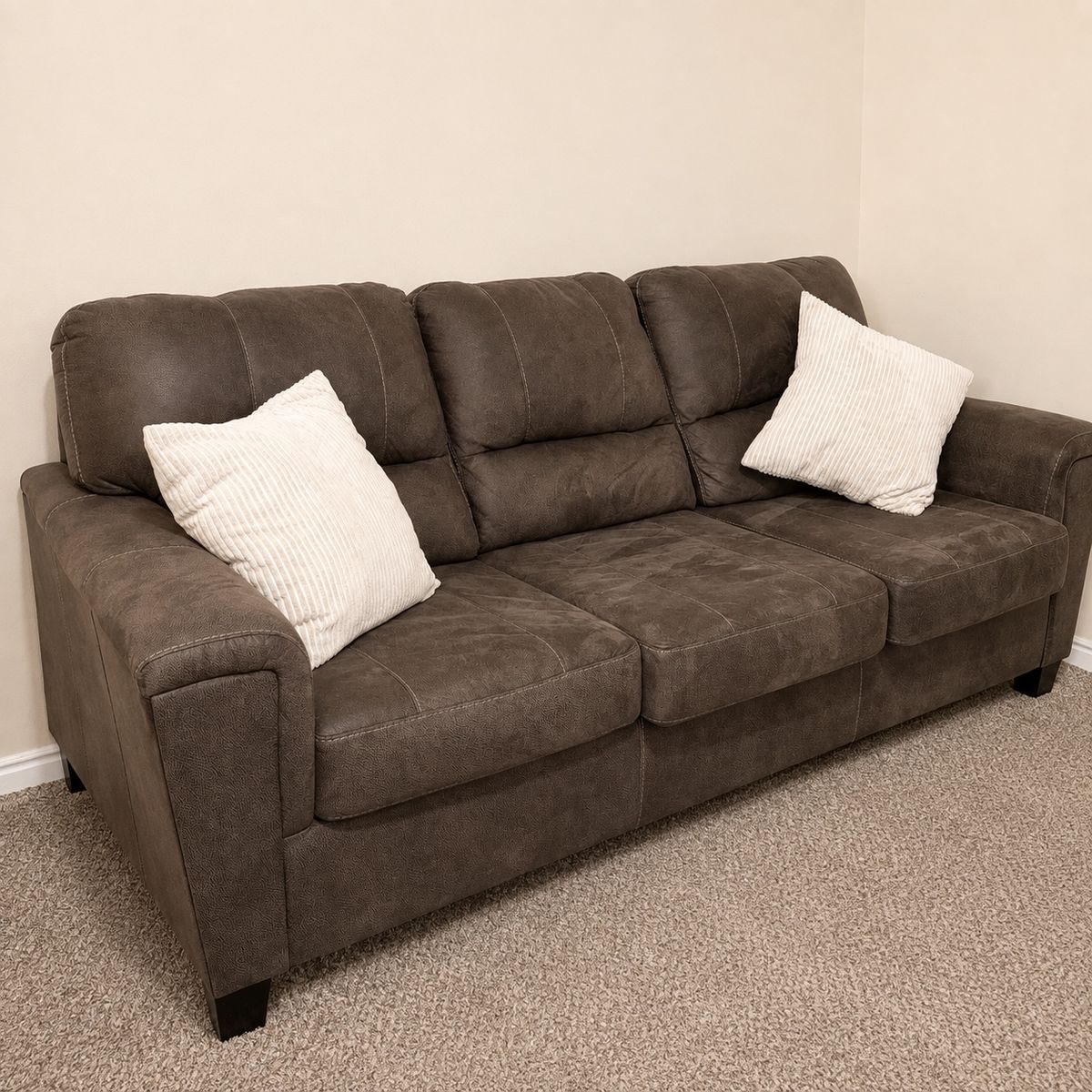 Brown Sofa and Matching Manual Recliner Living Room Set