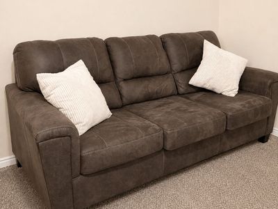 Brown Sofa and Matching Manual Recliner Living Room Set