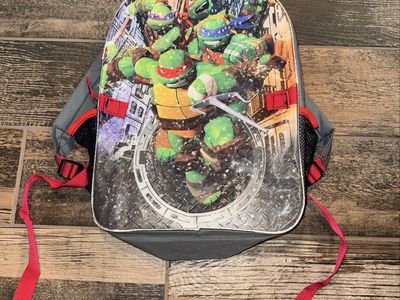 Teenage Mutant Ninja Turtles Kids Backpack TMNT Gray and Red School Bag