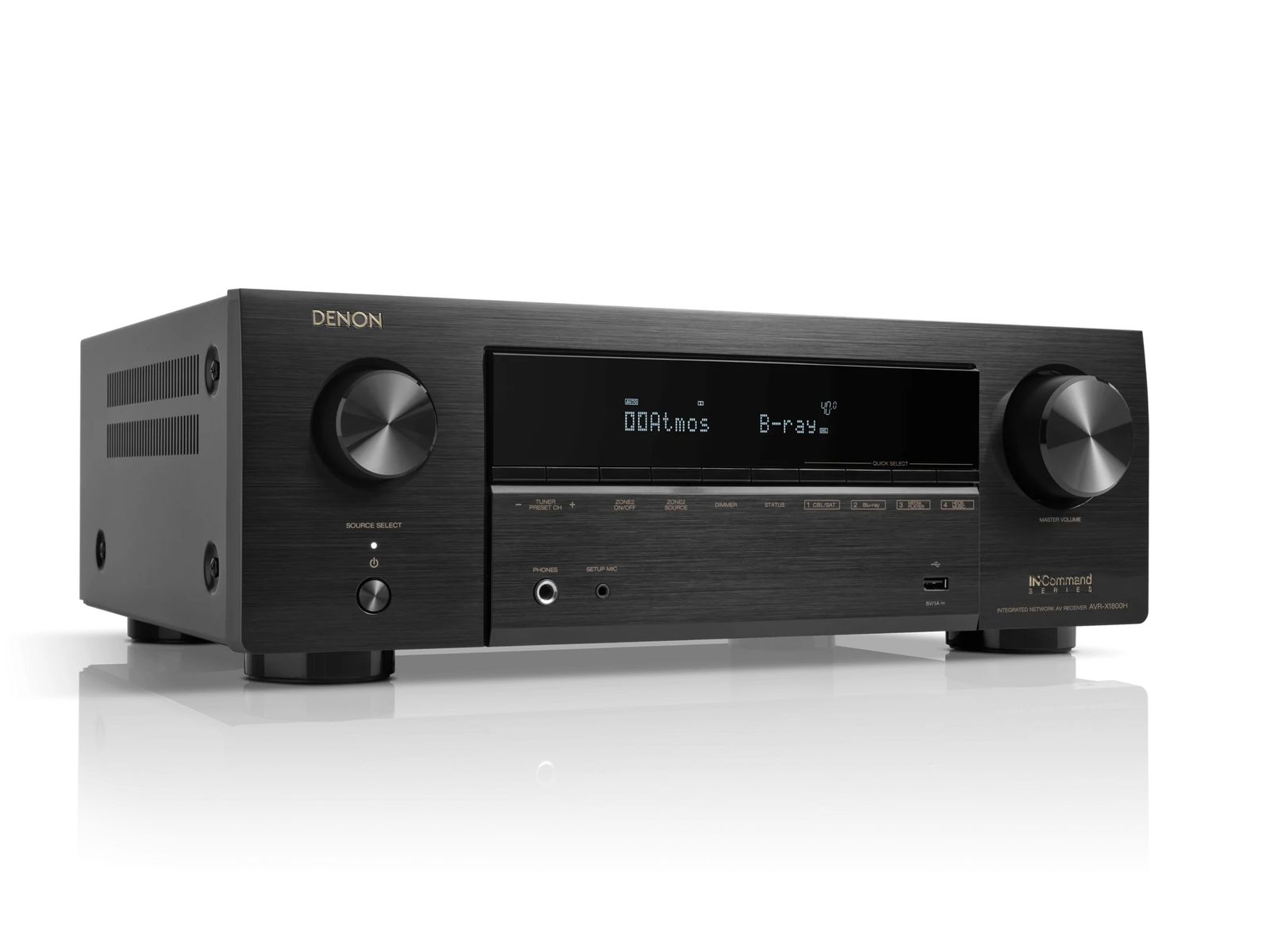 Denon AVR-X1800H 7.2 Ch. 80W 8K AV Receiver Powered by HEOS™ and Dolby Atmos