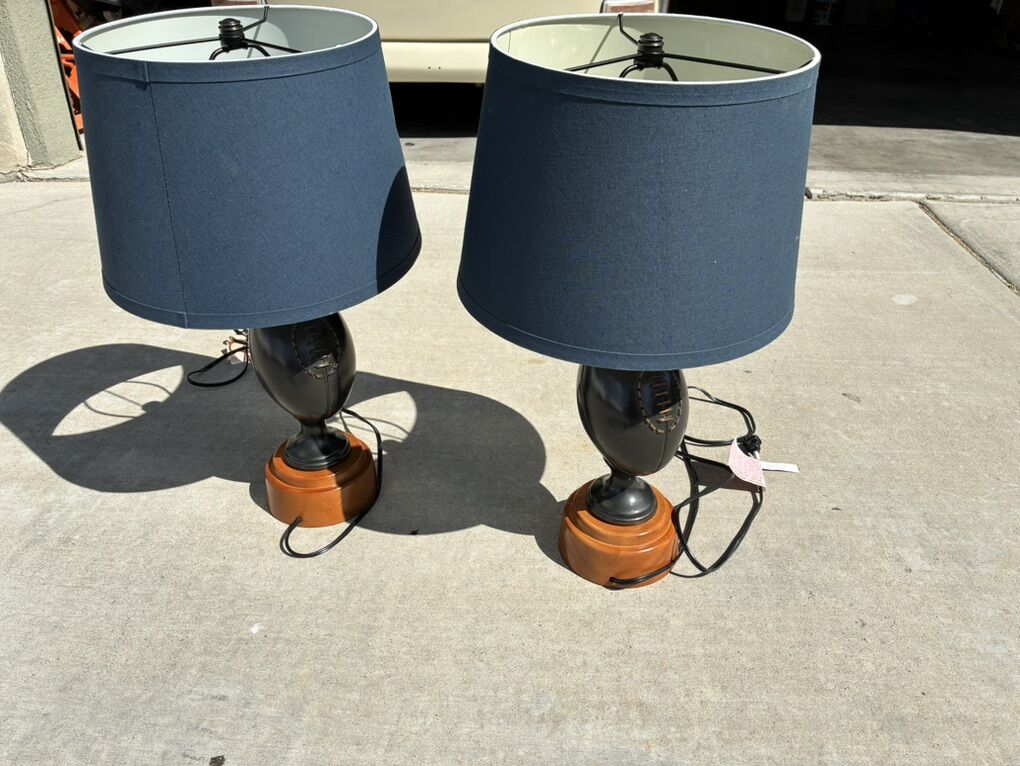 Pottery Barn football Lamps