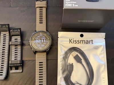 Garmin Fenix 8 47mm AMOLED, Sapphire Lens Carbon Gray Multisport GPS Watch