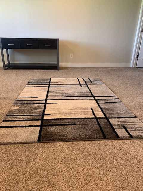 Modern Geometric Area Rug - Gray, Black, and Beige