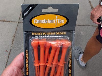 Consistent Tee Performance Golf Tees - Biodegradable for Longer, Straighter Drives, Orange, New box of 2!