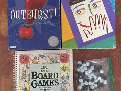 3 GAMES Outburst Taboo Book Of Classic Board Games