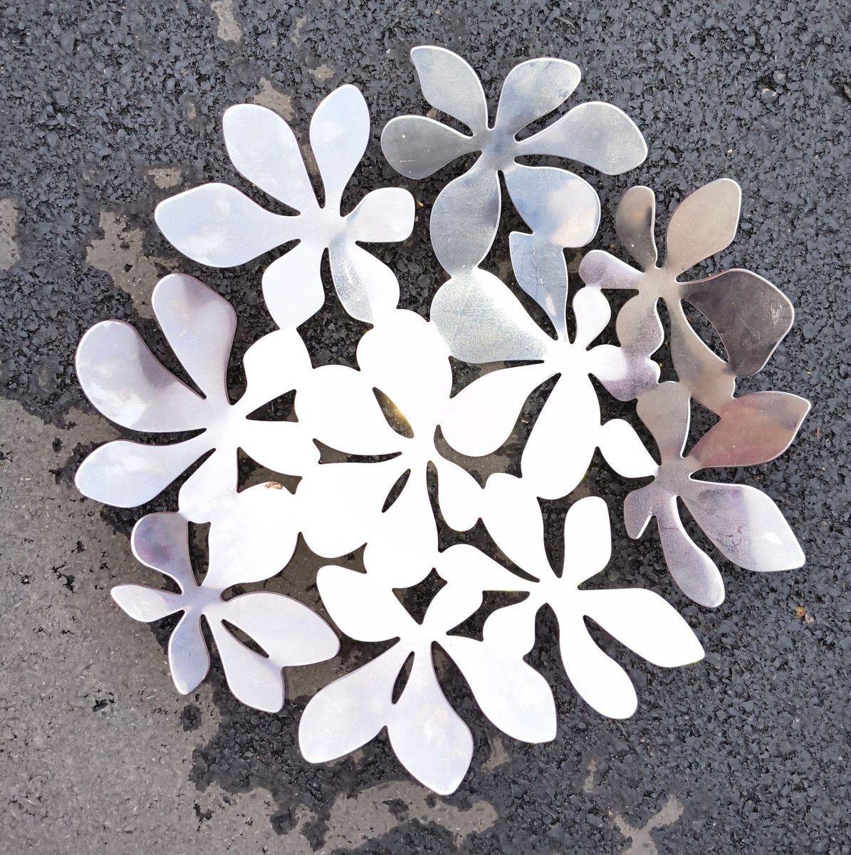 IKEA Stockholms Våg Stainless Steel Floral Decorative Fruit Bowl