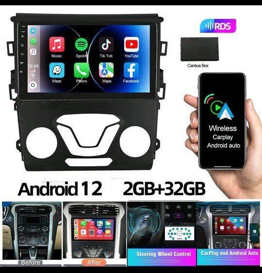 Android 9 Car Radio Stereo with Dash Kit, Wireless CarPlay, 2GB+32GB
