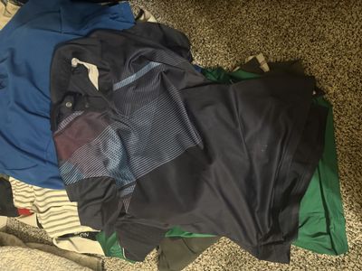 Men's Mixed Brand Polo Shirt Lot - Blue, Green, Striped Casual Polos (Medium, Cotton)