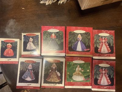 Hallmark Keepsake Barbie Collector's Series Ornaments - Lot of 9 Holiday Barbies NIB