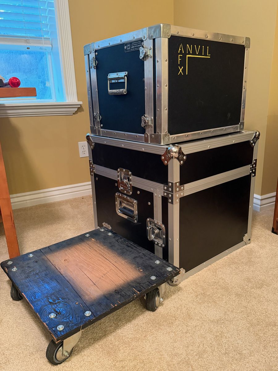 Anvil and Road Ready FX Rack Mount Flight Cases (2x) with Dolly