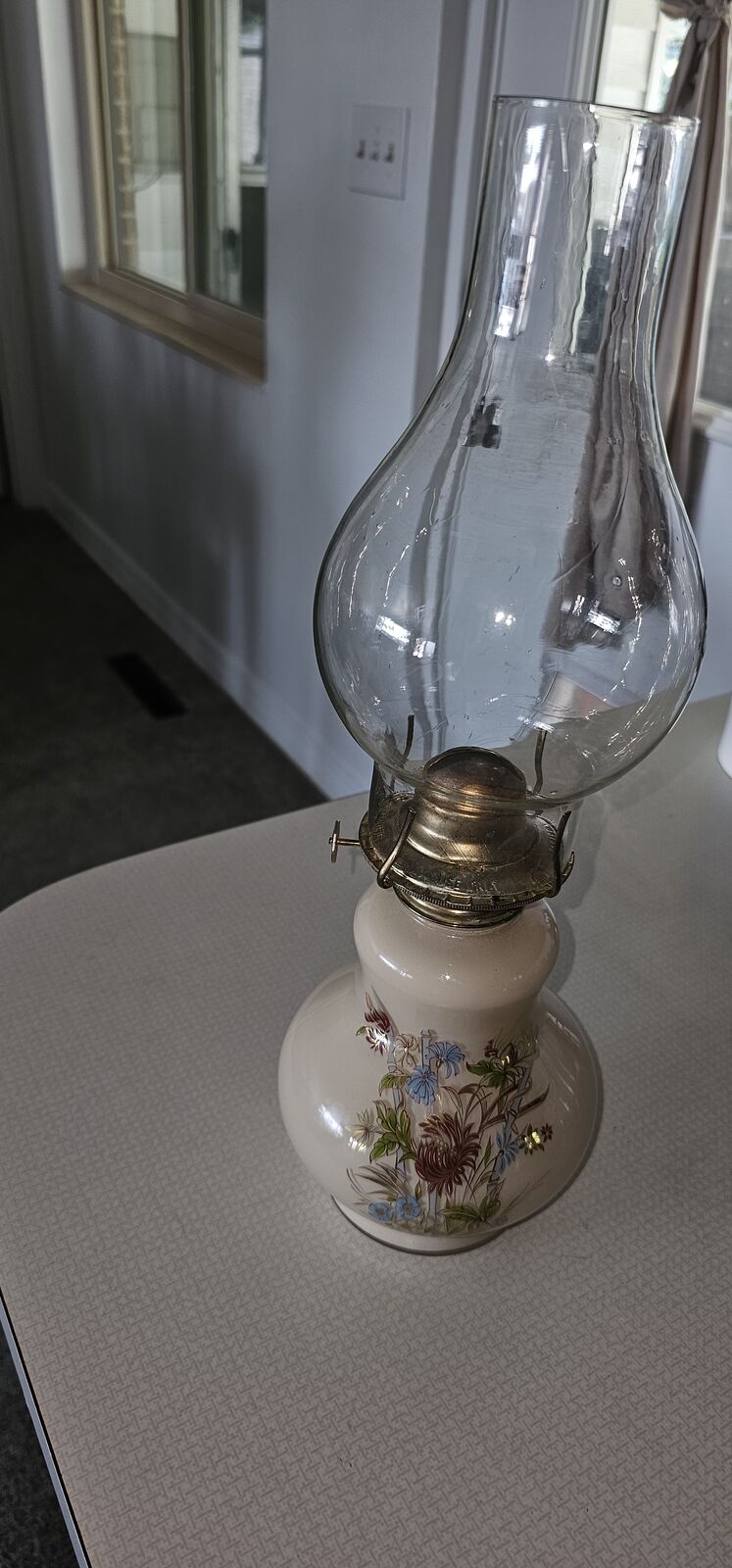 Ceramic and glass hurricane lamps