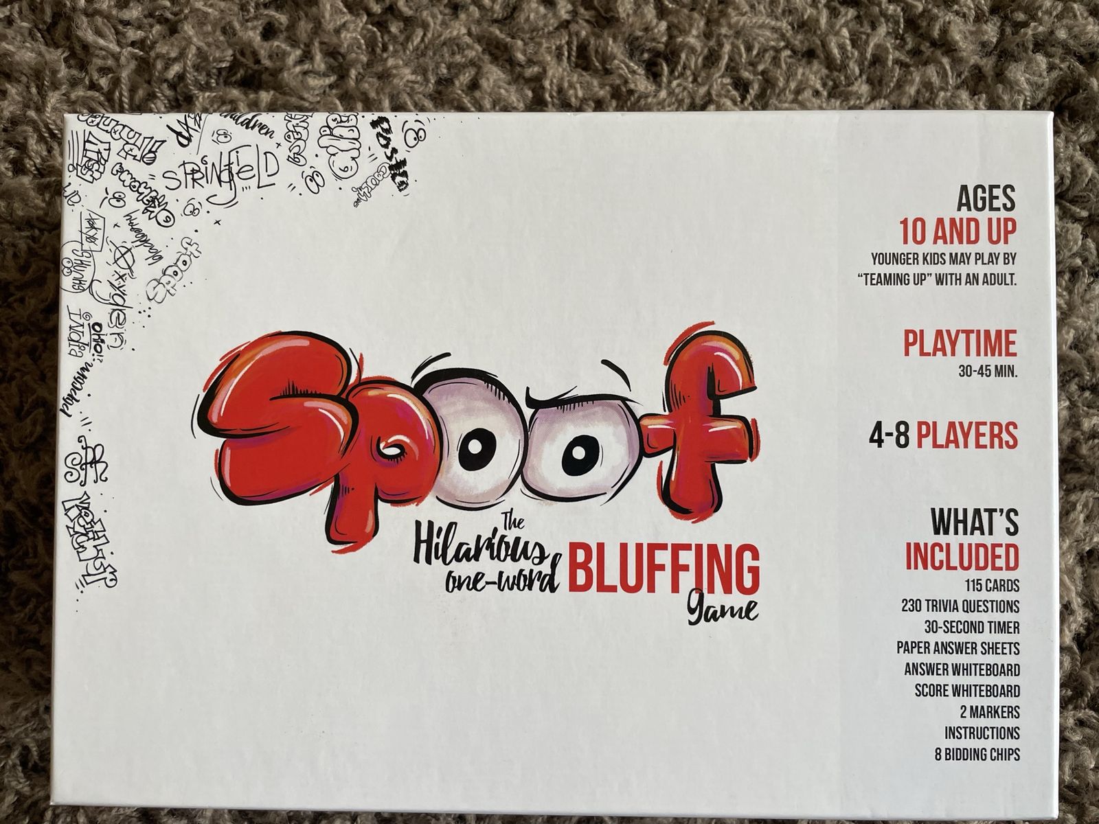 Spoof: The Hilarious One-Word Bluffing Game - Ages 10+, 4-8 Players, Complete Set