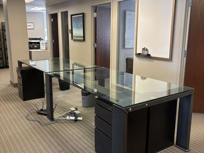 Glass Topped Metal Conference Table