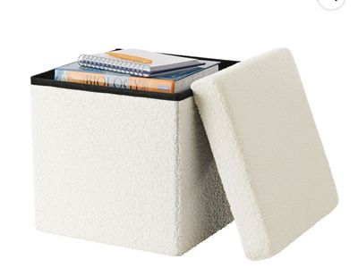 Mainstays Collapsible Storage Ottoman, Cream **selling 2 for price of 1 or best offer**