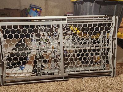 Grey expandable pet gates