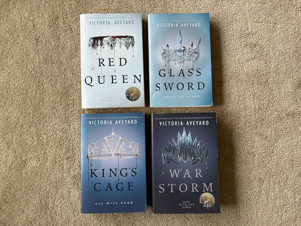 Red Queen Series 1-4, by Victoria Aveyard (paperbacks)