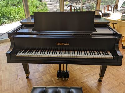 1965 Baldwin Model L Grand Piano - 6'3" Black Satin Finish (S/N 167698) with Matching Bench