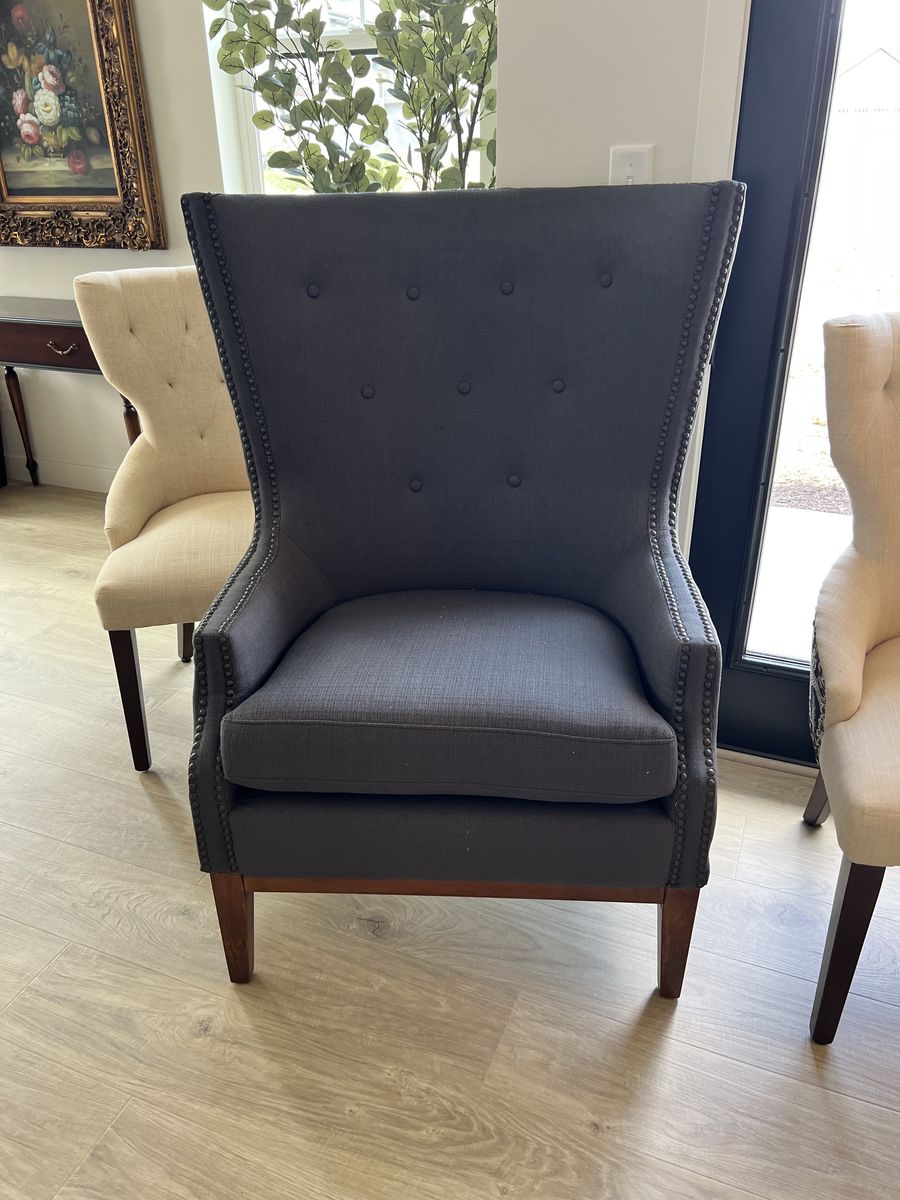 Beautiful wide gray chair