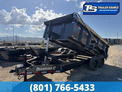 7x14 Diamond C LPT 208 Pacesetter Pkg Dump Trailer - 32" Sides - 18K GVWR - 7 Gauge Floor and Walls
