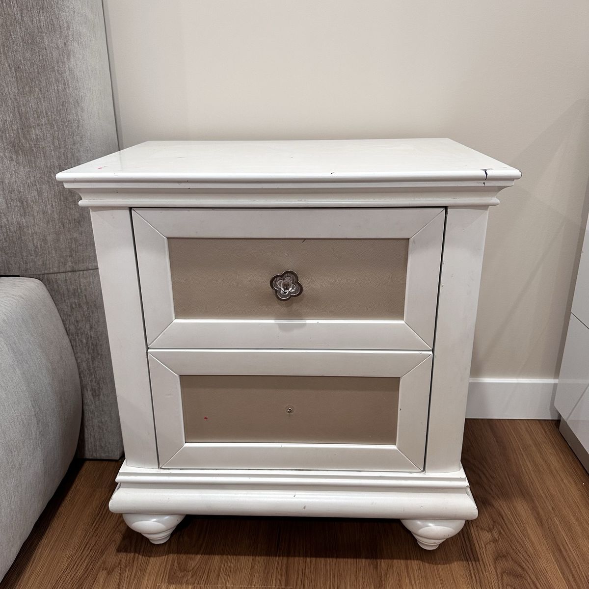 White Wood Nightstand