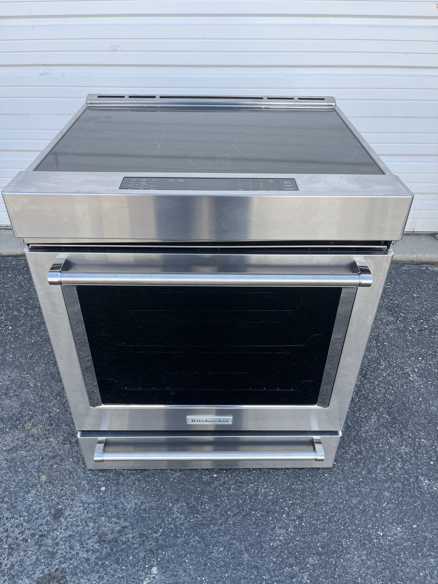 Induction kitchenaid SS slide in electric range,free delivery