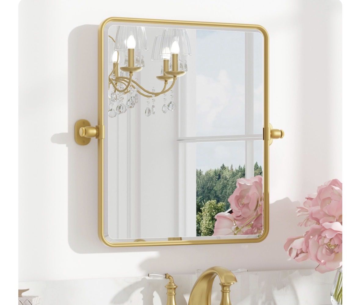 New-Gold Pivot Bathroom Mirror